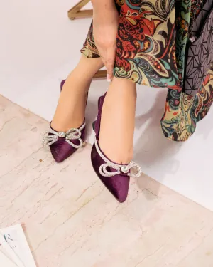Roxa Bowknot Clear Heels Crystal Slingback Sandals - 11011