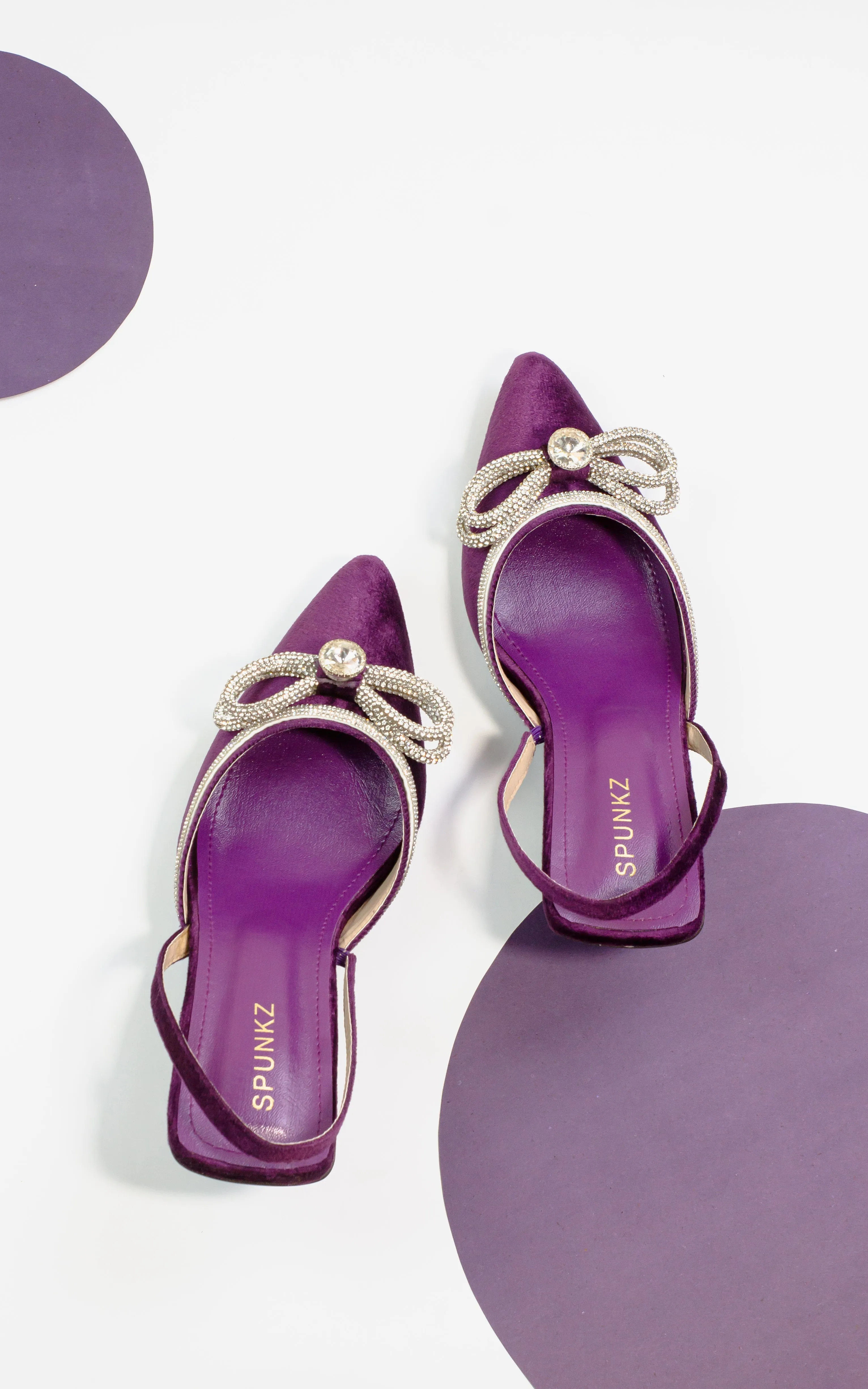 Roxa Bowknot Clear Heels Crystal Slingback Sandals - 11011