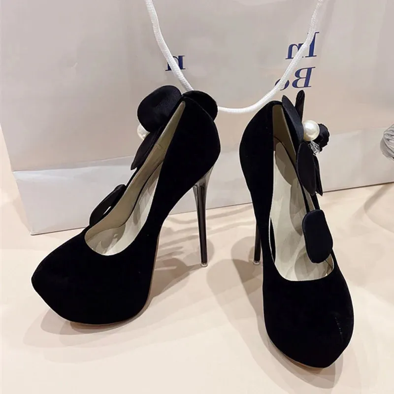 Runway Style Fashion Big Flower Women Platform Pumps