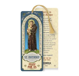 Saint Anthony Laminated Tasseled Bookmark