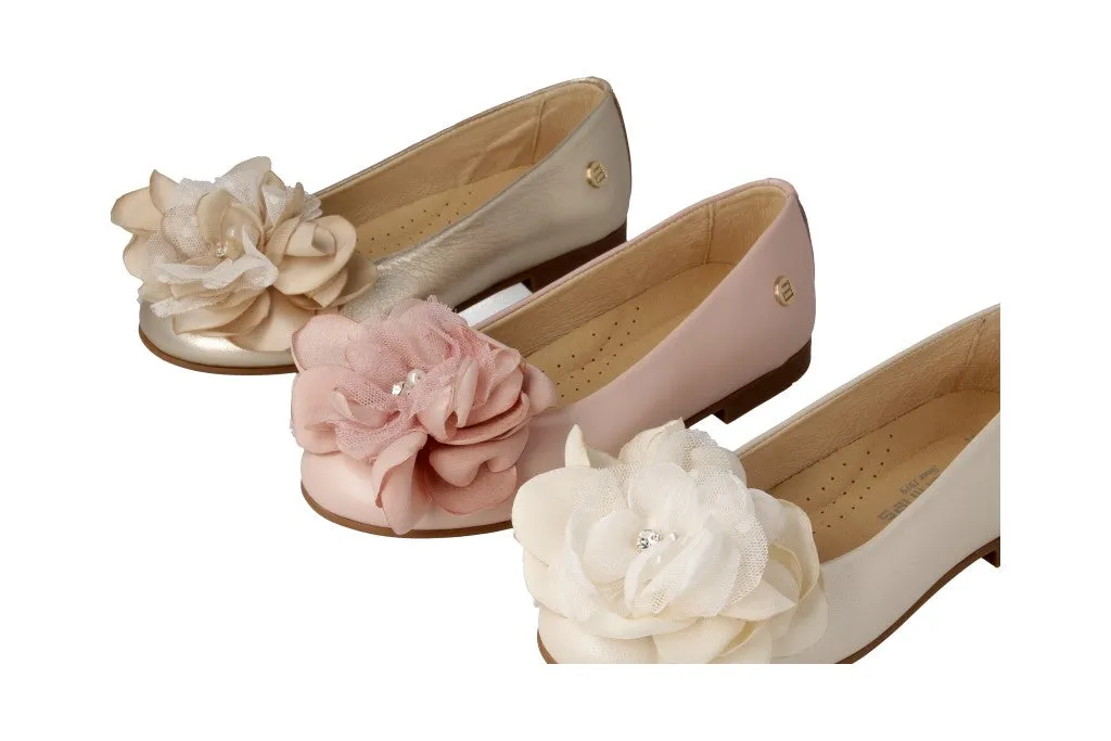 SALE Beautiful White Communion Shoes with a Flower