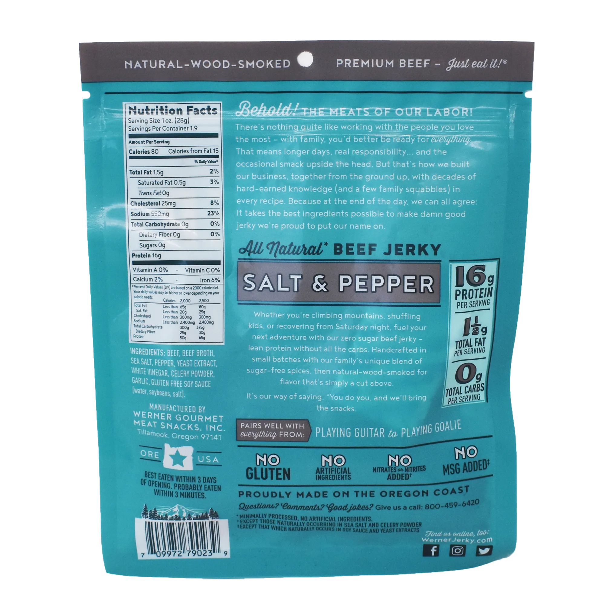 Salt & Pepper Zero Sugar Beef Jerky