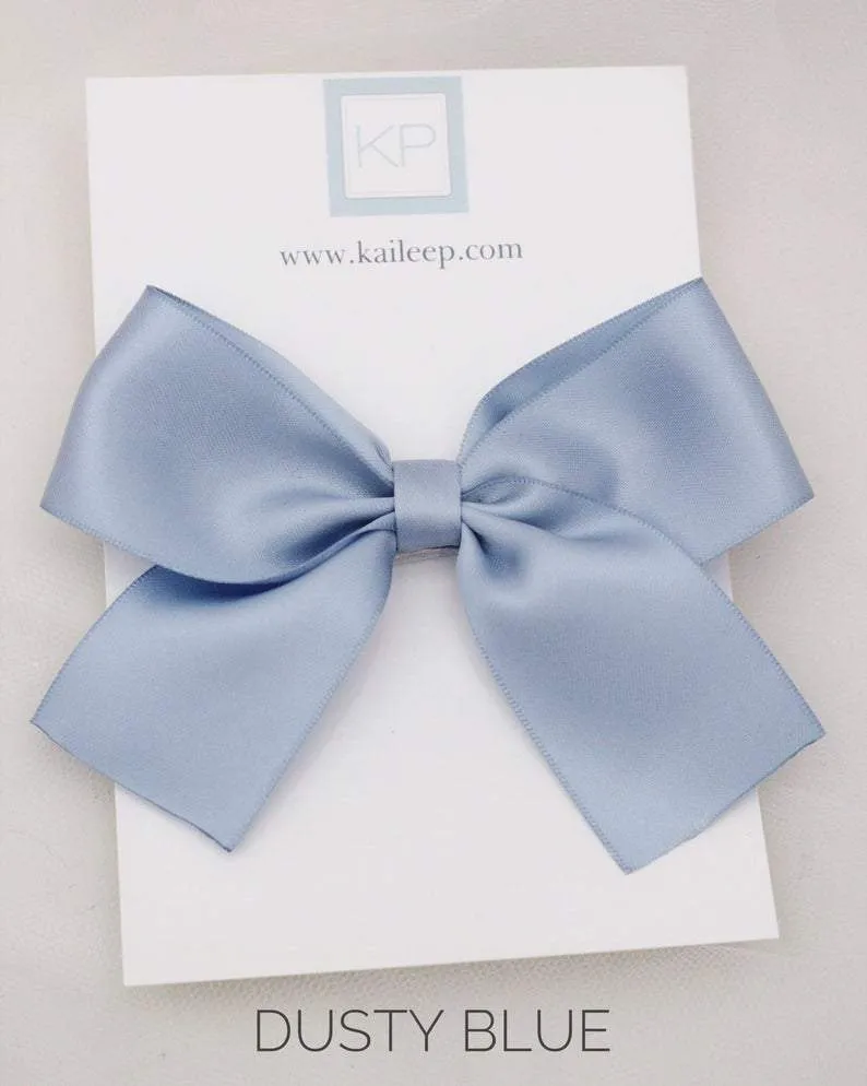 Satin Bow Hair Clips for Girls