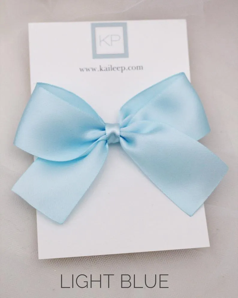 Satin Bow Hair Clips for Girls