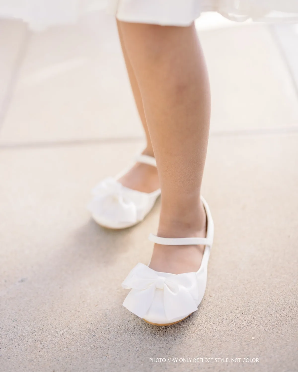Satin Mary Jane Flats with Front Satin Bow