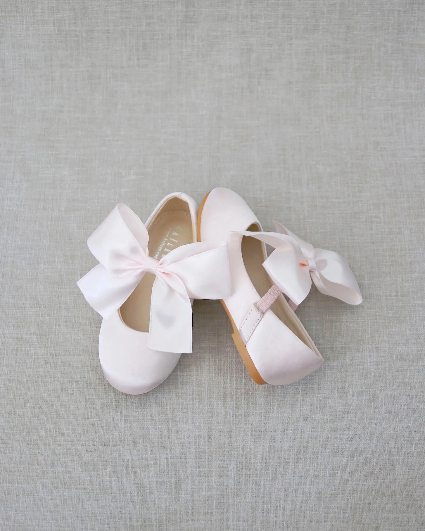 Satin Mary Jane Flats with Satin Bow