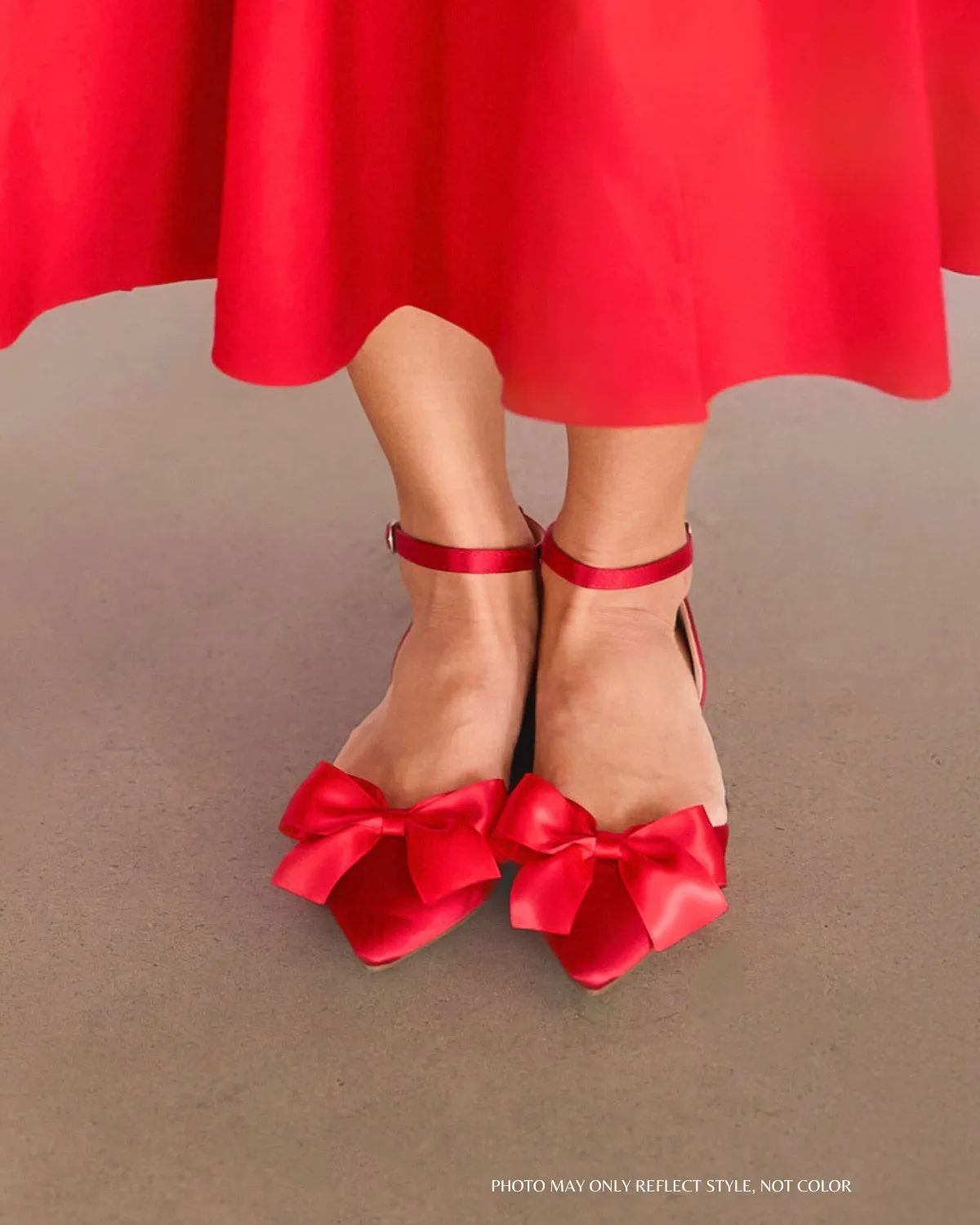 Satin Pointy Toe flats with Front Satin Bow