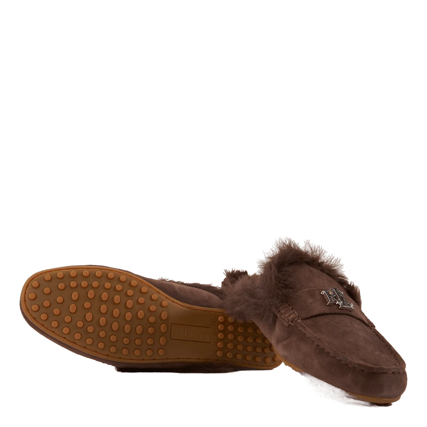 Savanah Faux Fur-Trim Suede Mule Chestnutbrown/Chestnutbrown