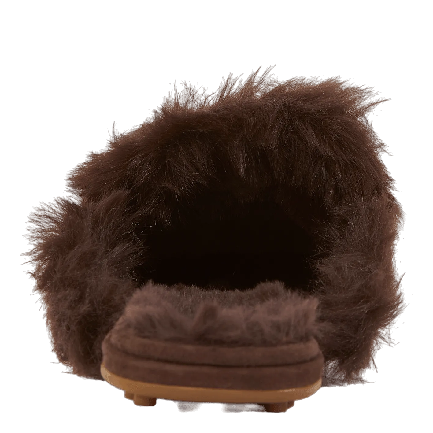 Savanah Faux Fur-Trim Suede Mule Chestnutbrown/Chestnutbrown