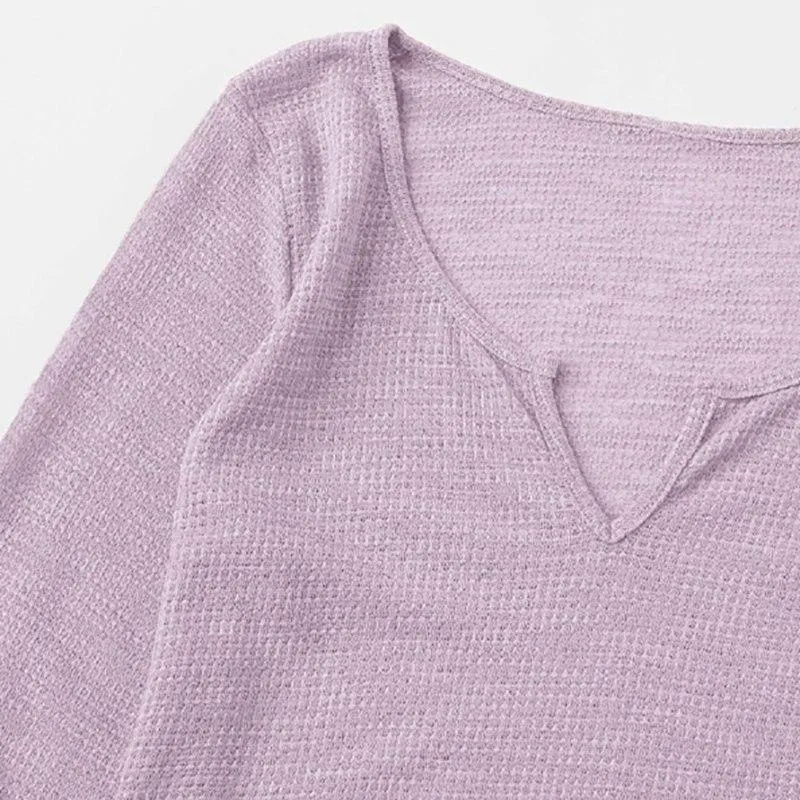Scallop Hem Crop Knitted Shirt