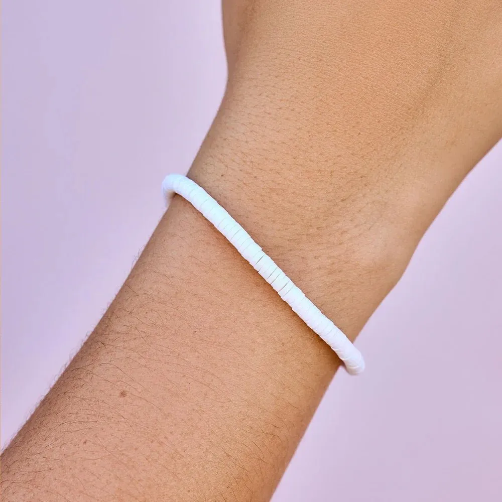 Seascape Stretch Bracelet in White