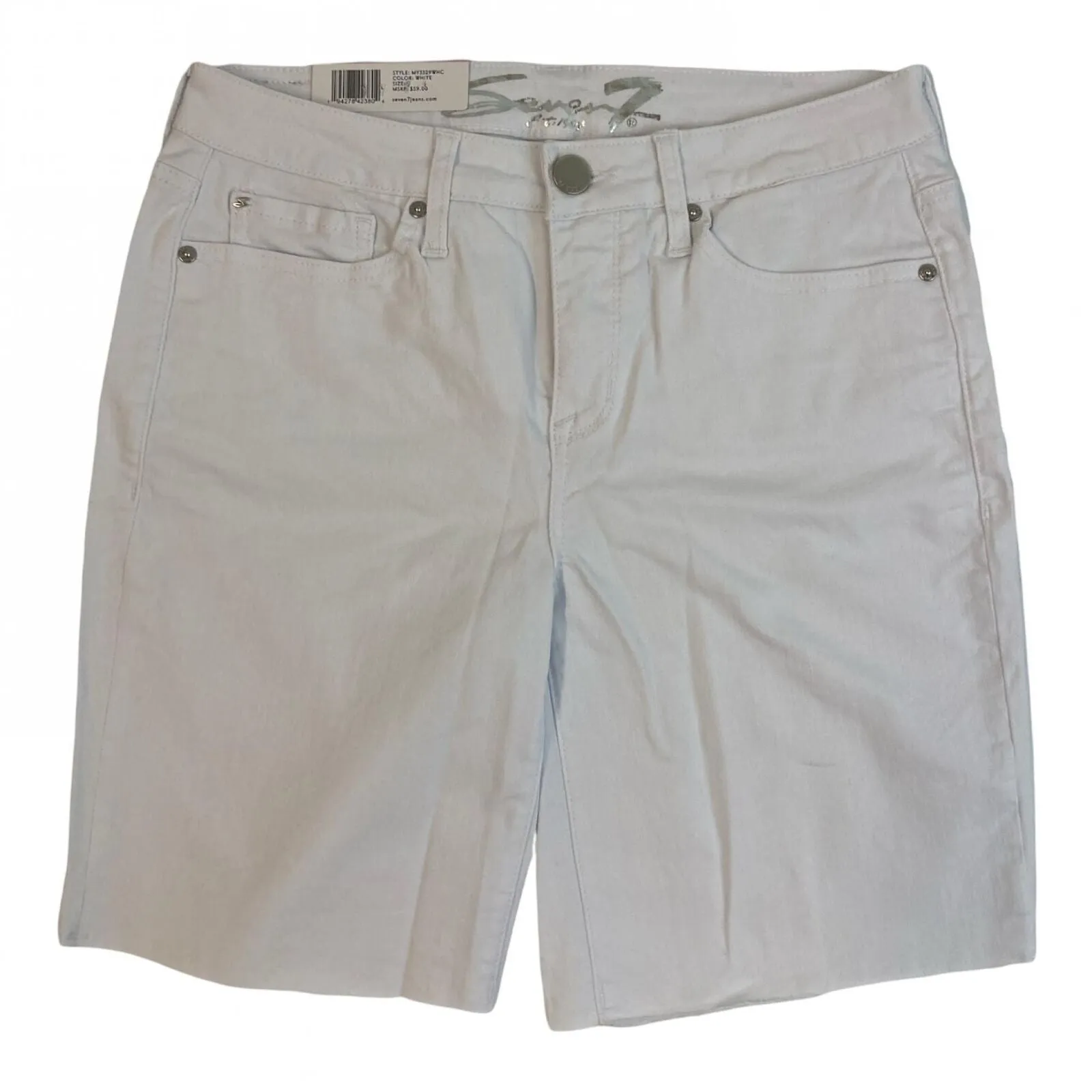 Seven7 Women's Soft Stretch Fray Hem Sunset Bermuda Short MY3329wHC