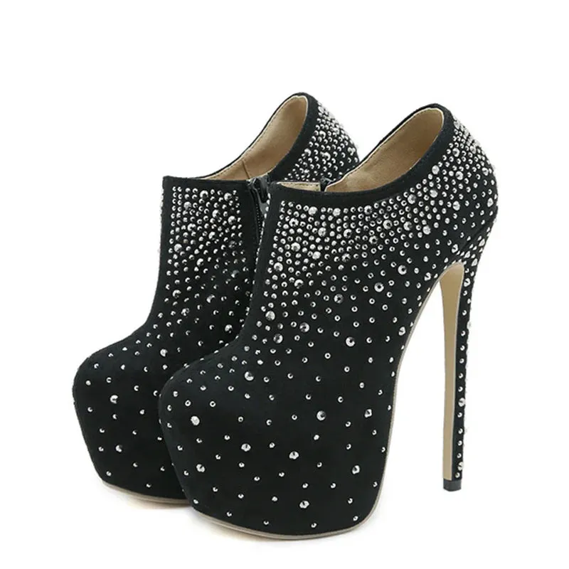 Sexy  16CM Spring Autumn Crystal Rhinestone Platform High Heels