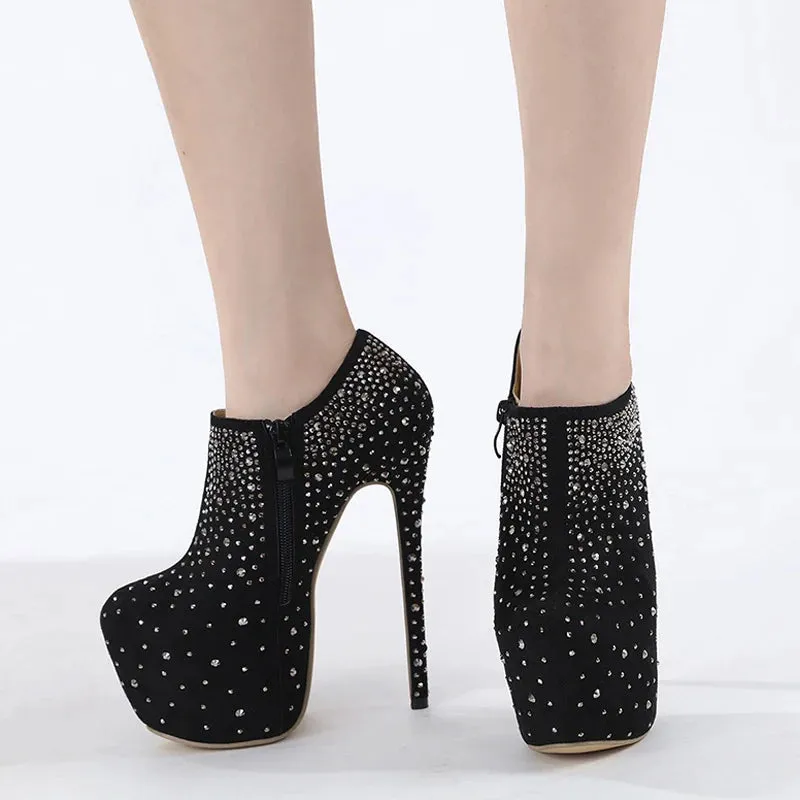 Sexy  16CM Spring Autumn Crystal Rhinestone Platform High Heels