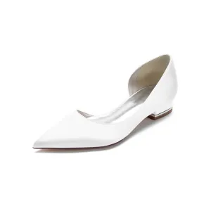 Simple Satin Pointed Toe Kitten Heels