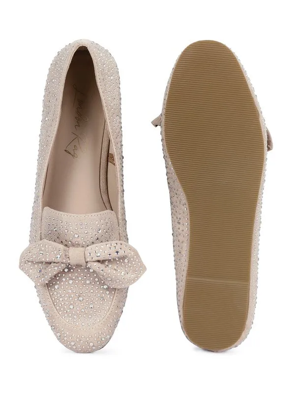 Sizes 5 & 8 Dewdrops Embellished Casual Bow Loafers