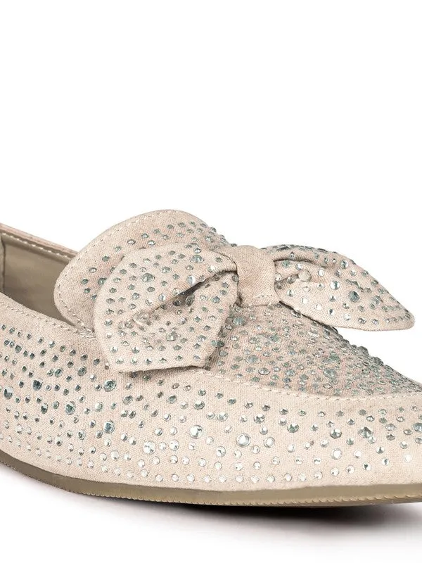 Sizes 5 & 8 Dewdrops Embellished Casual Bow Loafers
