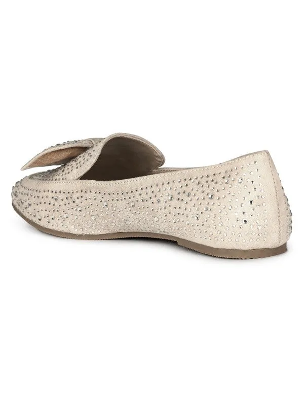 Sizes 5 & 8 Dewdrops Embellished Casual Bow Loafers