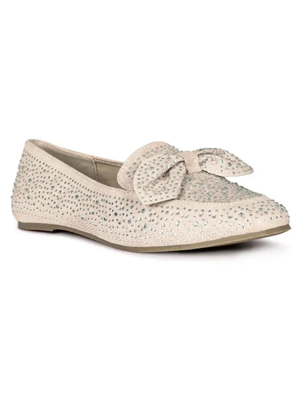 Sizes 5 & 8 Dewdrops Embellished Casual Bow Loafers