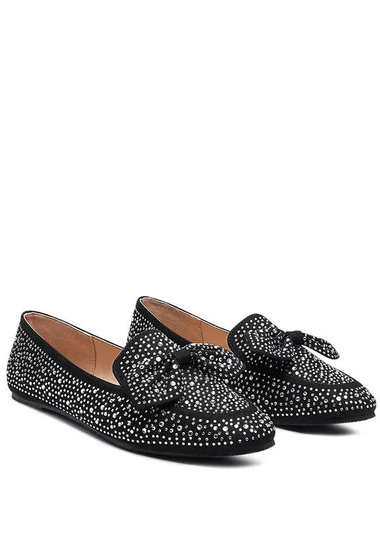 Sizes 5 & 8 Dewdrops Embellished Casual Bow Loafers
