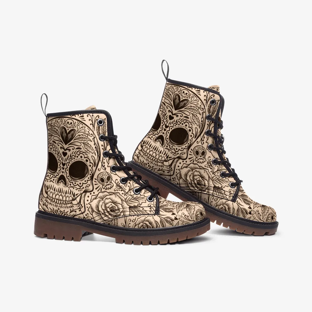 Skull flower Casual Leather Lightweight boots MT