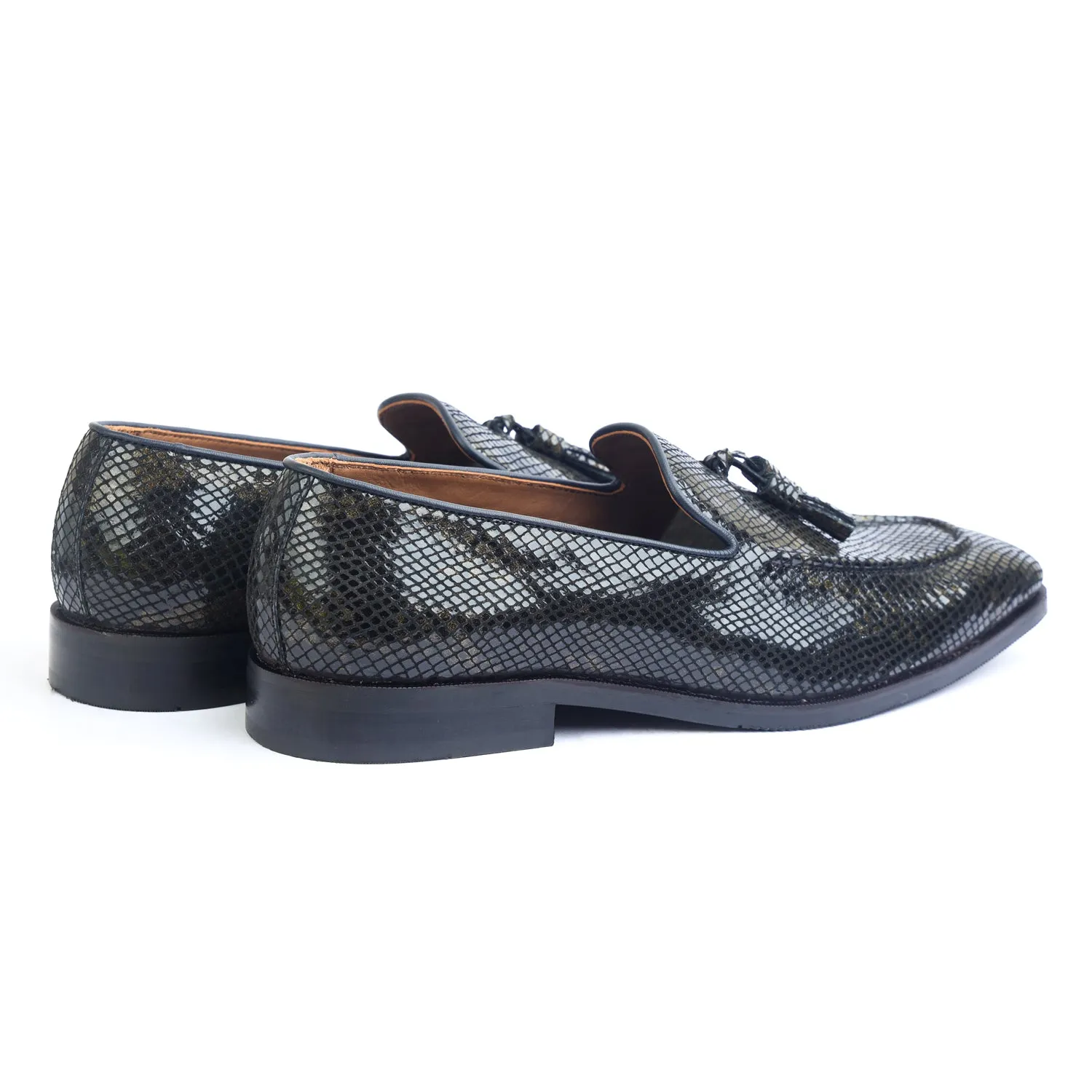 Snake Foil Loafers With Tassels