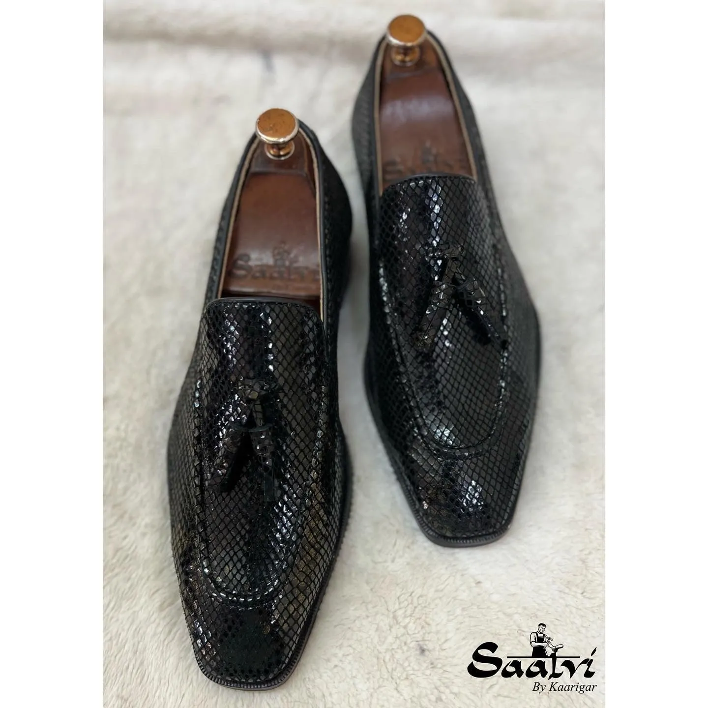 Snake Foil Loafers With Tassels