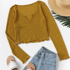Solid V-Neck Shirt