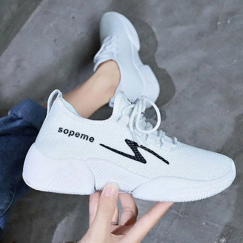 Sports Shoes Women's Trend Casual Sports Shoes Korean Version All-match Running Net Shoes Spring and Summer Student Breathable Flat Single Shoes