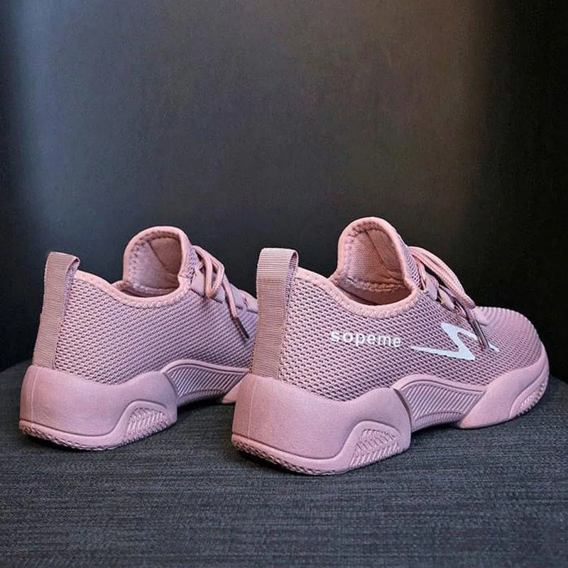 Sports Shoes Women's Trend Casual Sports Shoes Korean Version All-match Running Net Shoes Spring and Summer Student Breathable Flat Single Shoes