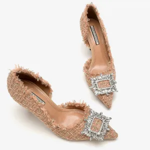 Square Rhinestone Stilettos