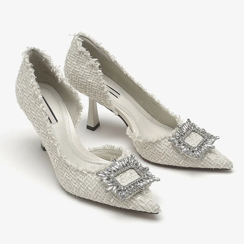 Square Rhinestone Stilettos
