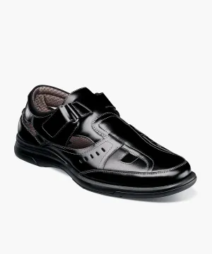 Stacy Adams Scully Closed Toe Fisherman Sandal Shoe - Black