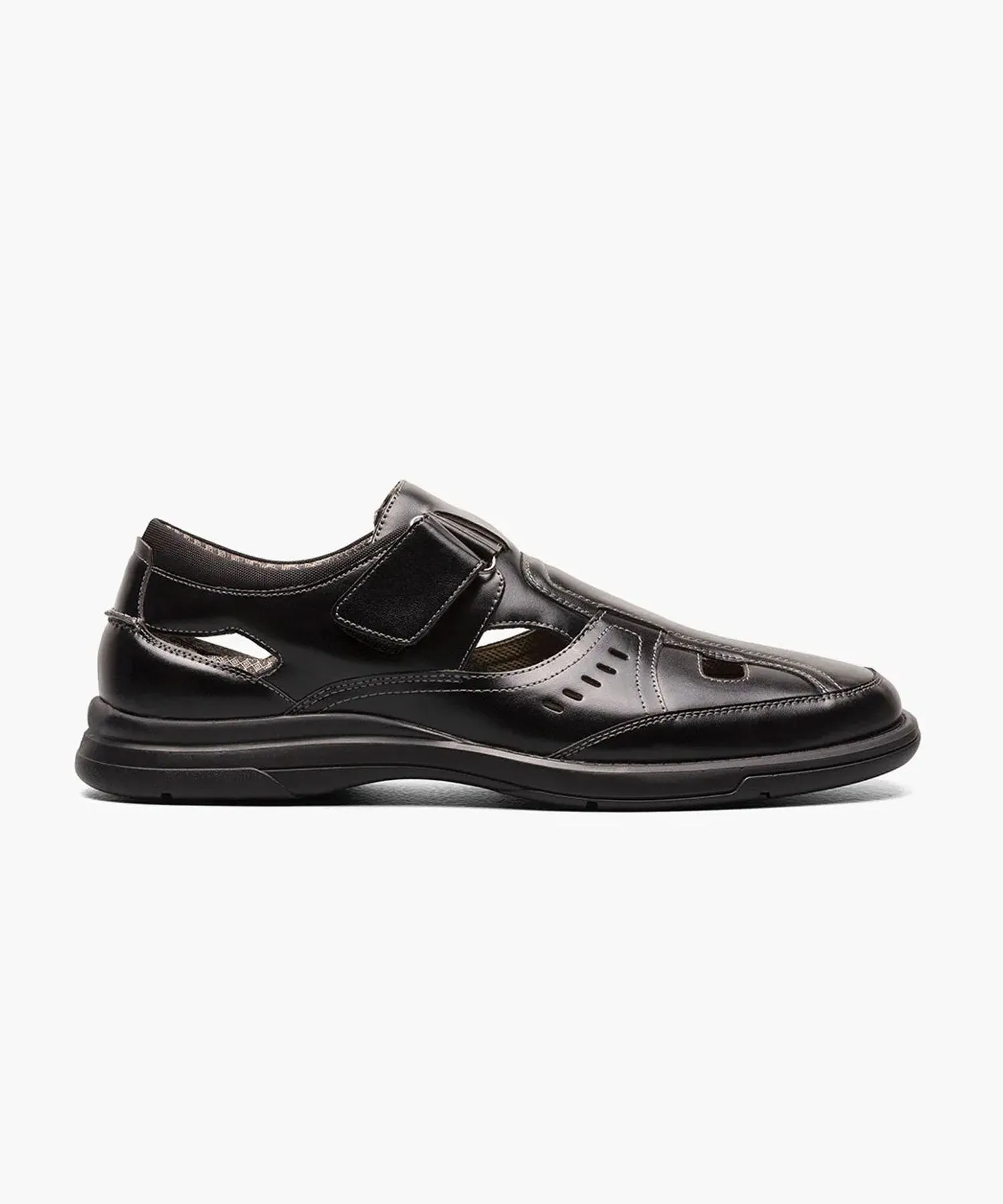 Stacy Adams Scully Closed Toe Fisherman Sandal Shoe - Black