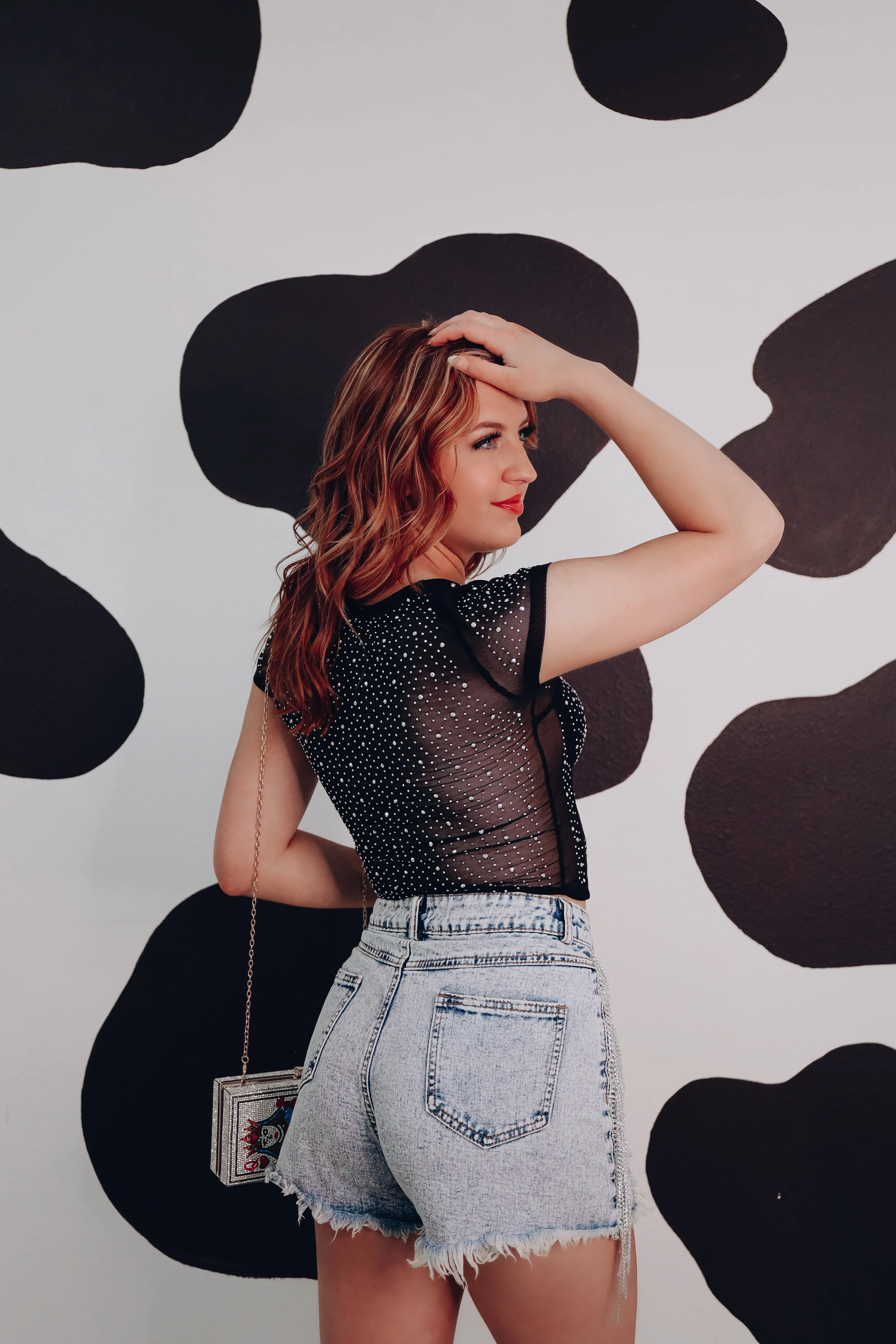 Starlet Sparkling Coreset Top - Black