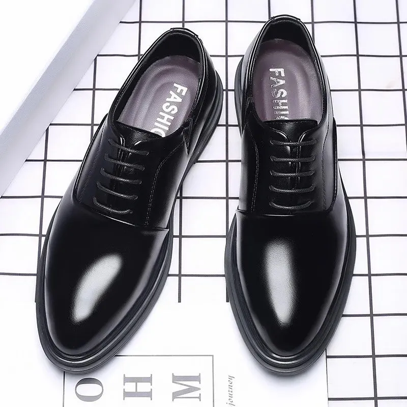 StilMann Herren Lederschuhe Schwarz Atmungsaktiv