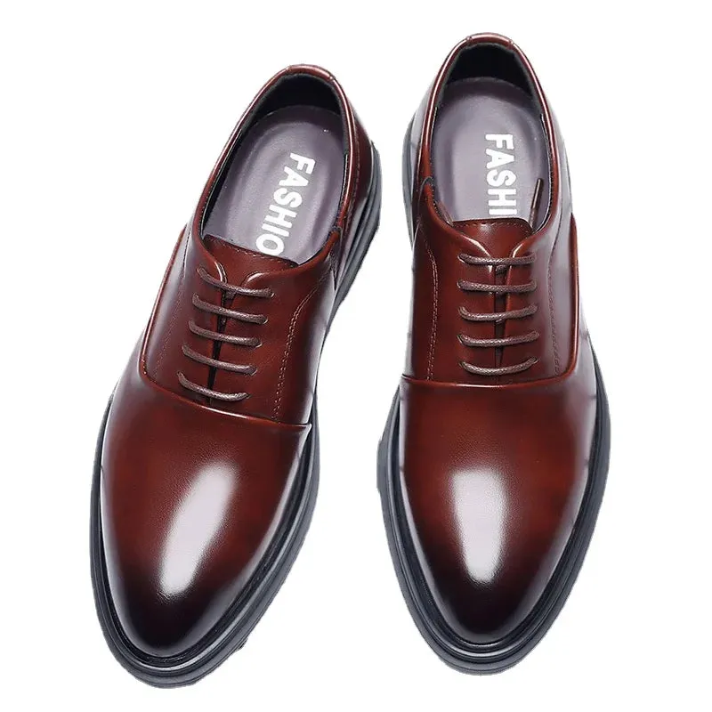StilMann Herren Lederschuhe Schwarz Atmungsaktiv
