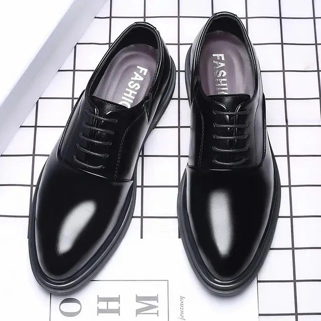 StilMann Herren Lederschuhe Schwarz Atmungsaktiv