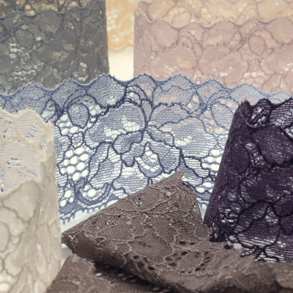Stretch Trimming Lace #100 Pale Silver
