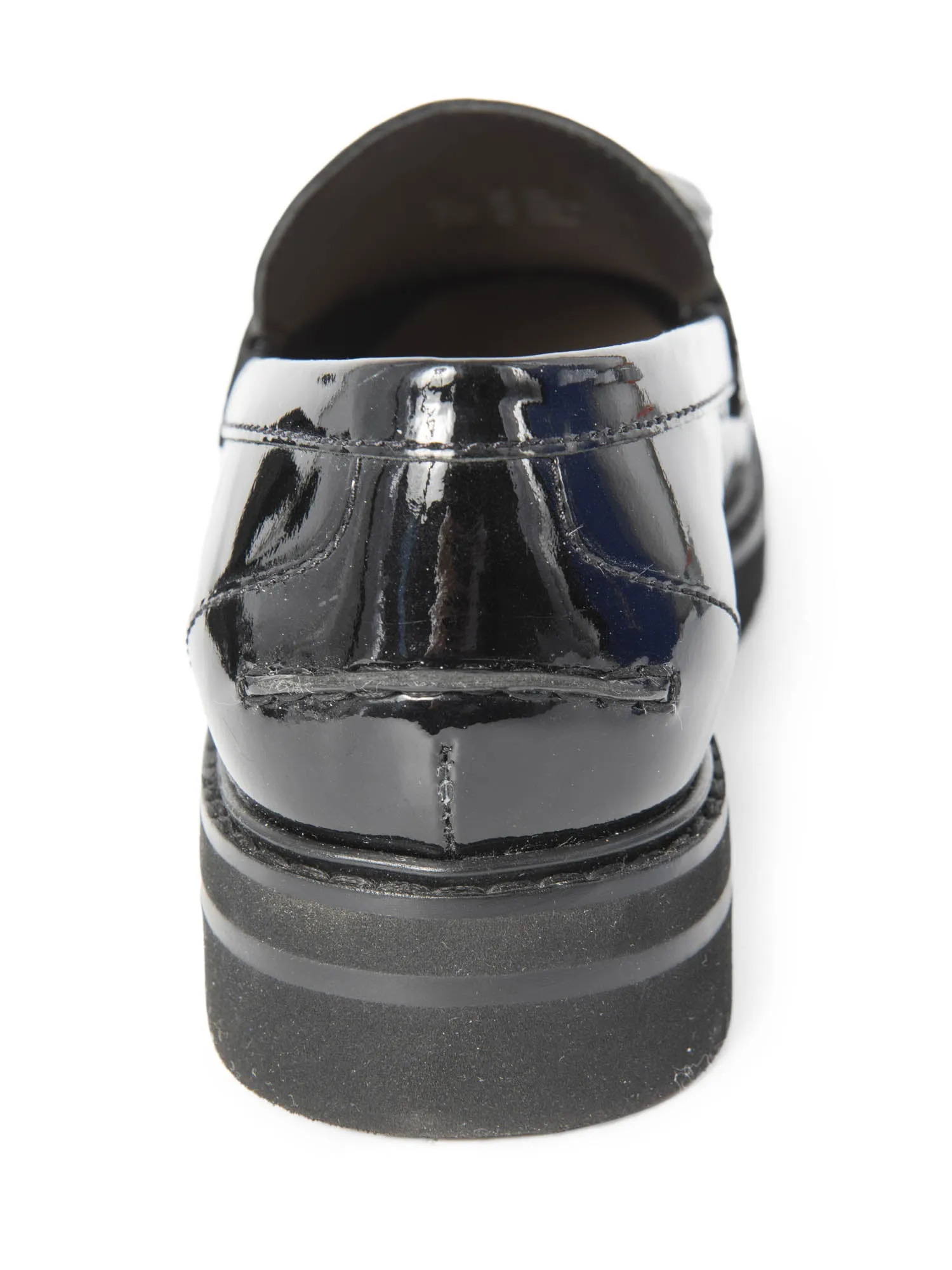 Stuart Weitzman Patent Leather Tassel Adrina Loafers Black