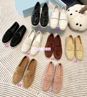 suede leather flats fashion comfort boat shoes women 35-40 men 39-45 2023 high quality