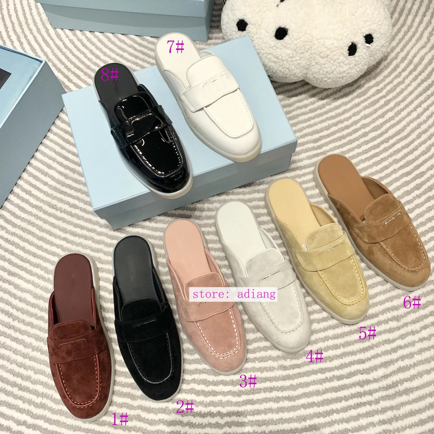 suede leather flats mules fashion comfort shoes women 35-40 men 39-45 2023 high quality