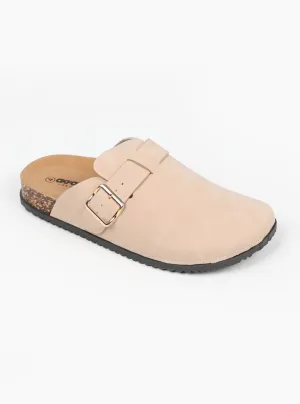 Suede-look Side Buckle Mule