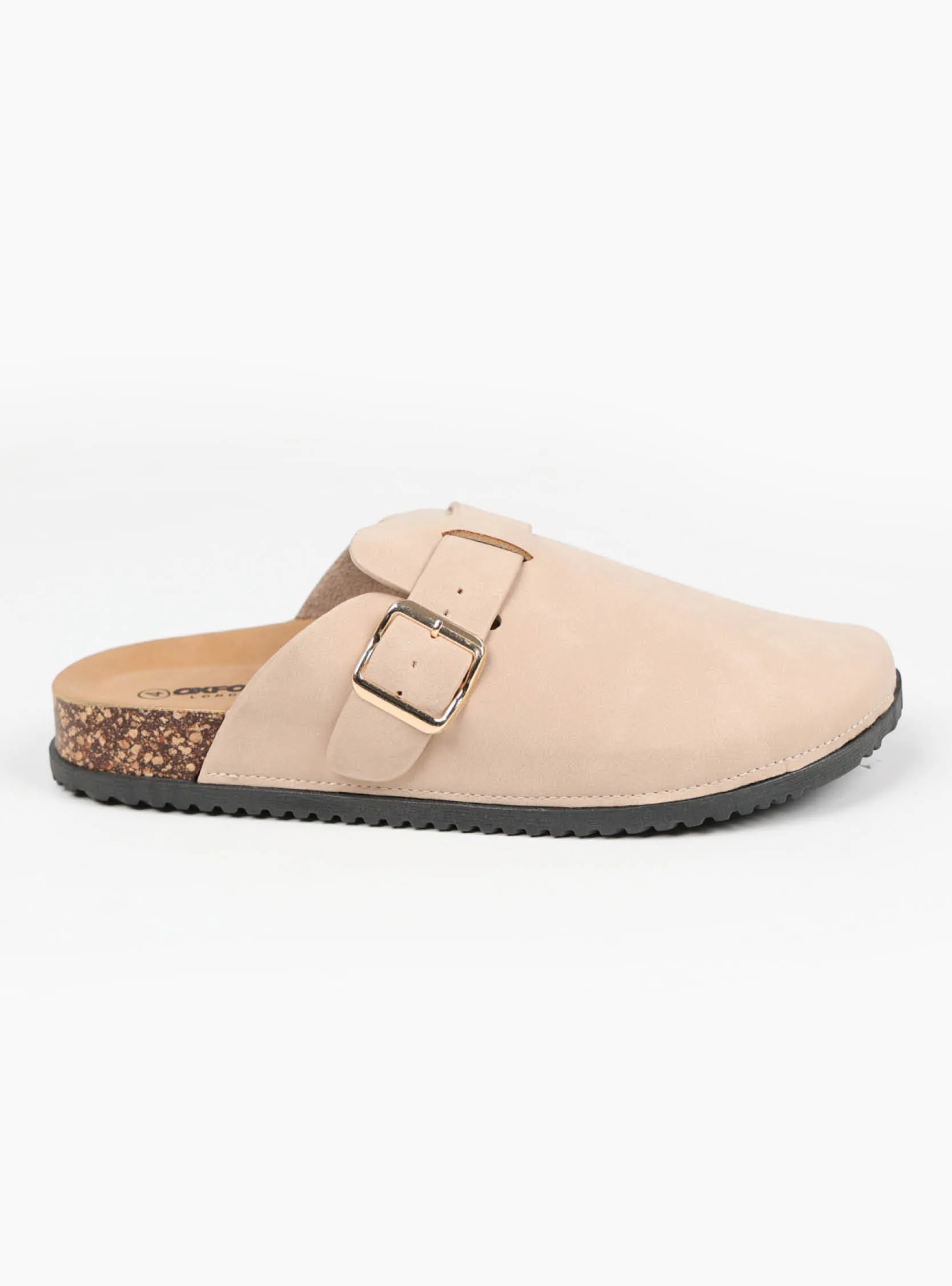 Suede-look Side Buckle Mule