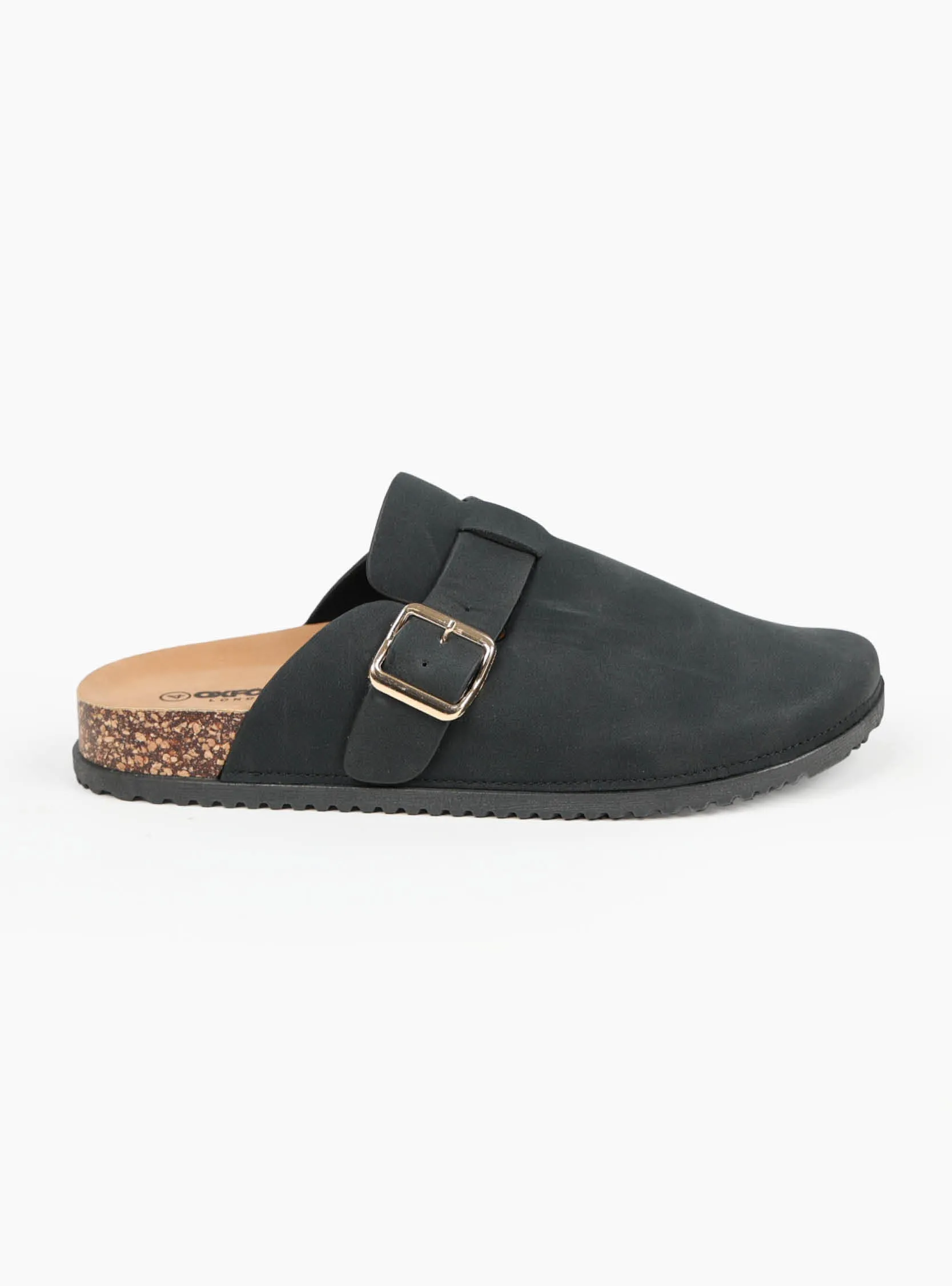 Suede-look Side Buckle Mule