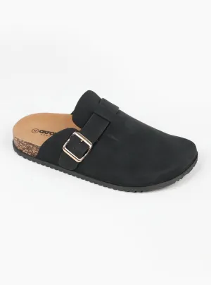 Suede-look Side Buckle Mule