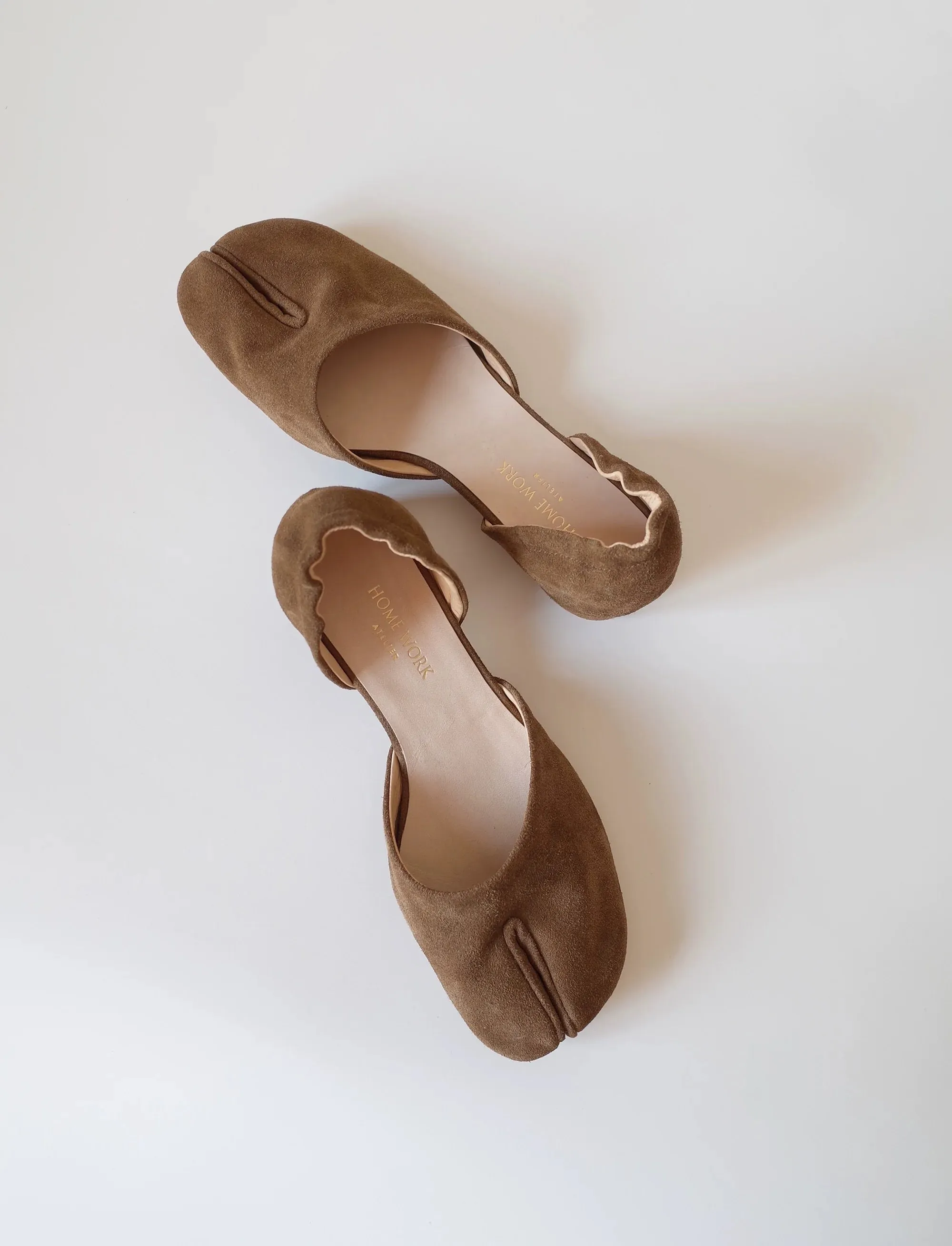 Suede Split-Toe Flats