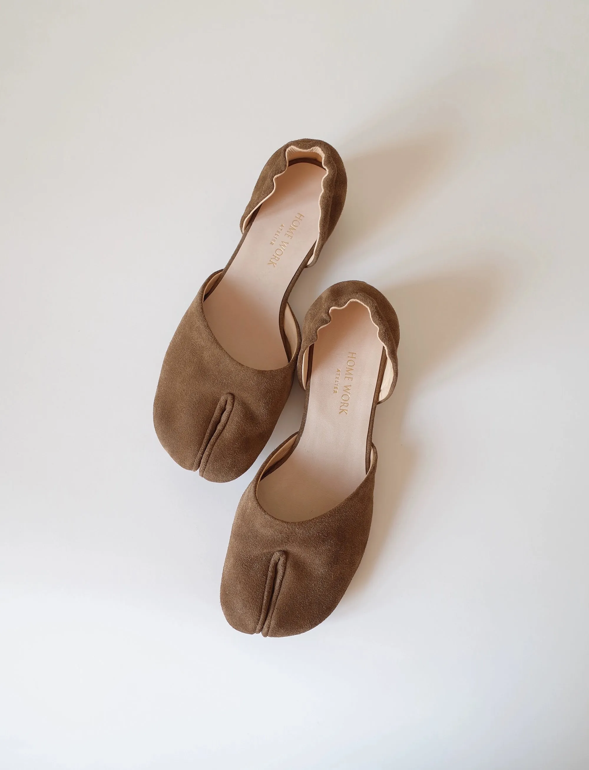 Suede Split-Toe Flats