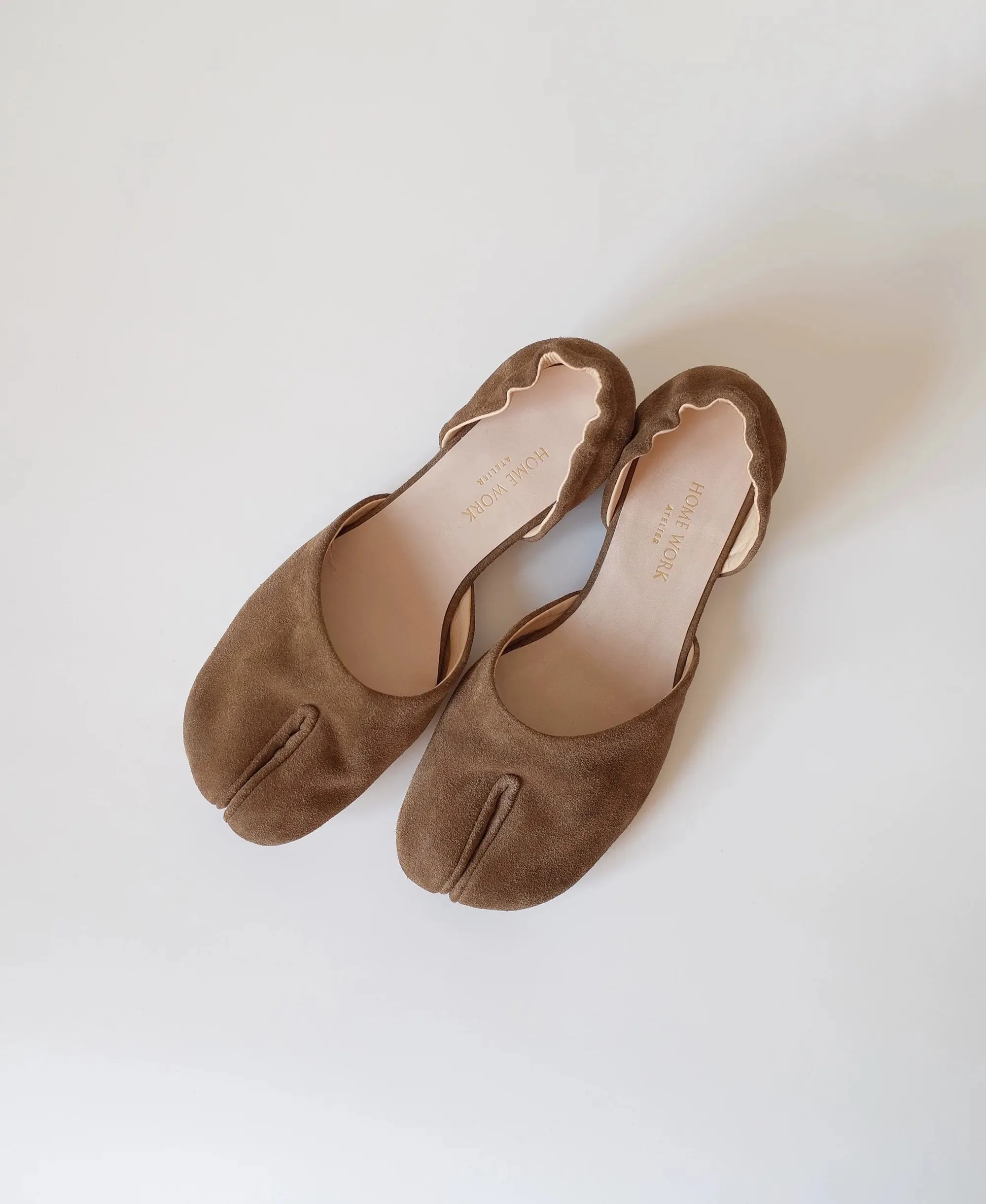 Suede Split-Toe Flats