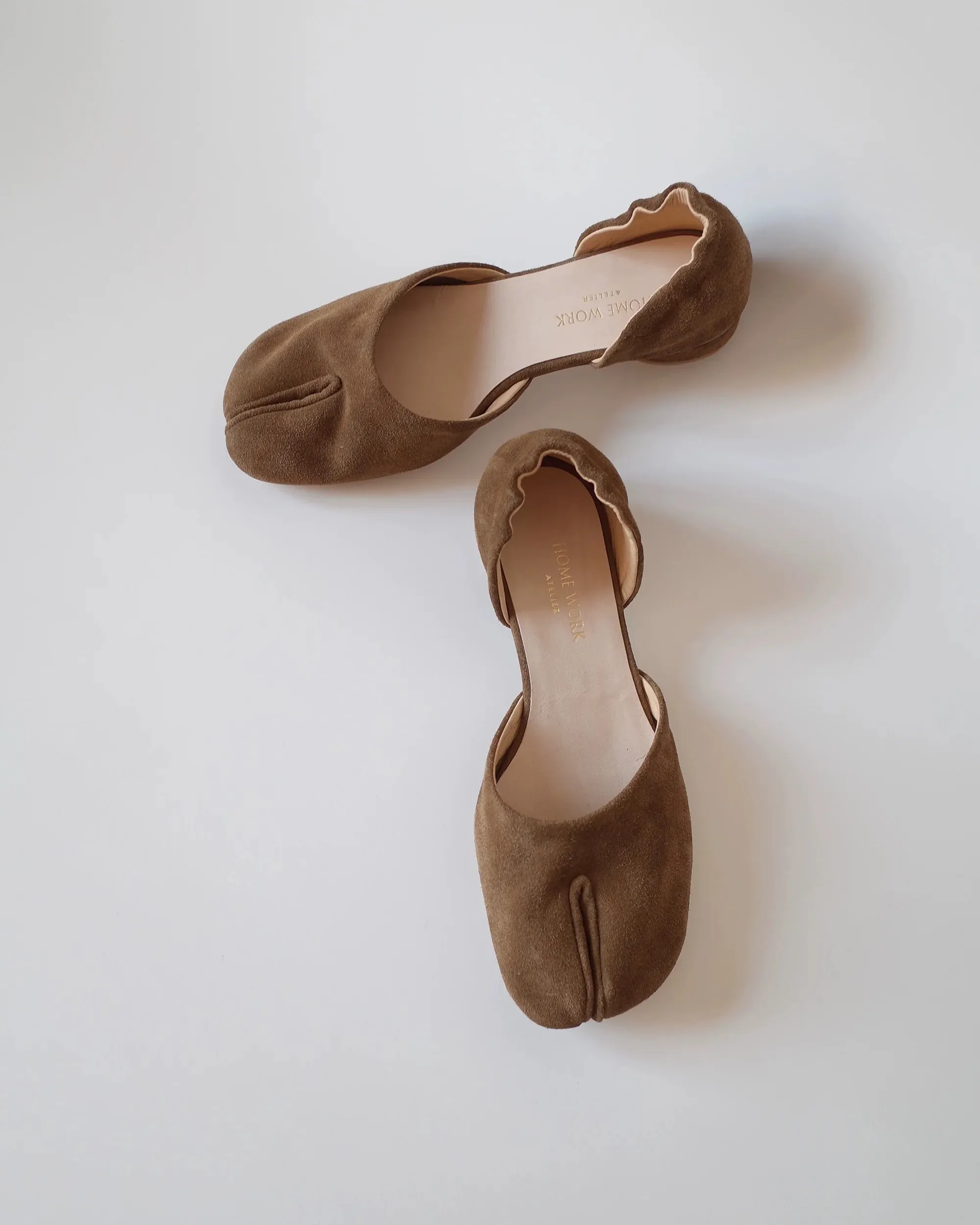 Suede Split-Toe Flats
